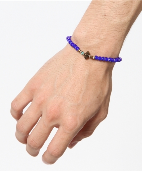MR.OLIVE（ミスターオリーブ）の「Antique Beads Bracelet-Navy-（ブレスレット・メンズ・ネイビー・FREE）」の5枚目の写真