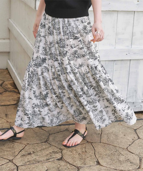 titivate（ティティベイト）の「トワルドジュイプリントスカート（スカート・レディース・ブルー/ブラック・S/M）」の16枚目の写真