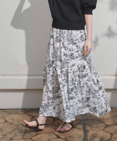 titivate（ティティベイト）の「トワルドジュイプリントスカート（スカート・レディース・ブルー/ブラック・S/M）」の14枚目の写真