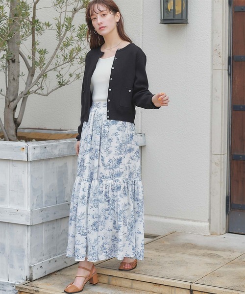 titivate（ティティベイト）の「トワルドジュイプリントスカート（スカート・レディース・ブルー/ブラック・S/M）」の12枚目の写真