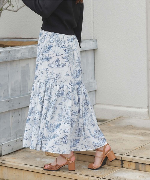 titivate（ティティベイト）の「トワルドジュイプリントスカート（スカート・レディース・ブルー/ブラック・S/M）」の17枚目の写真