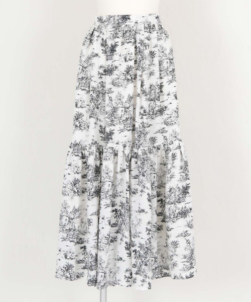 titivate（ティティベイト）の「トワルドジュイプリントスカート（スカート・レディース・ブルー/ブラック・S/M）」の4枚目の写真