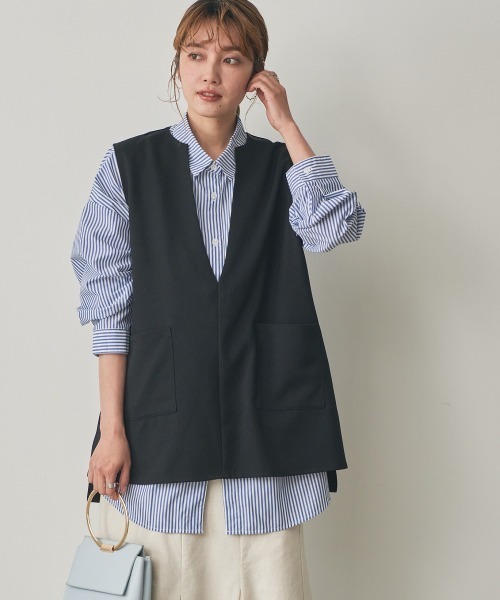 nissen(ニッセン)の「ストライプオーバーシャツ(イージーケア)(シャツ/ブラウス・レディース・グリーン系/ブラック系/ブルー系・S/LL/L/M)」の13枚目の写真