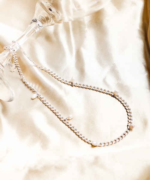 Losau（ロサウ）の「Losau ロサウ / Pearl charm necklace パールチャームチェーンネックレス シルバー925 / lo-n006（ネックレス・レディース・シルバー・FREE）」の7枚目の写真