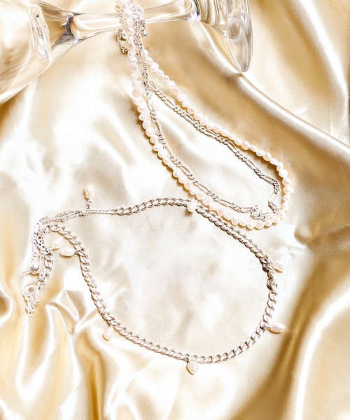 Losau（ロサウ）の「Losau ロサウ / Pearl charm necklace パールチャームチェーンネックレス シルバー925 / lo-n006（ネックレス・レディース・シルバー・FREE）」の6枚目の写真