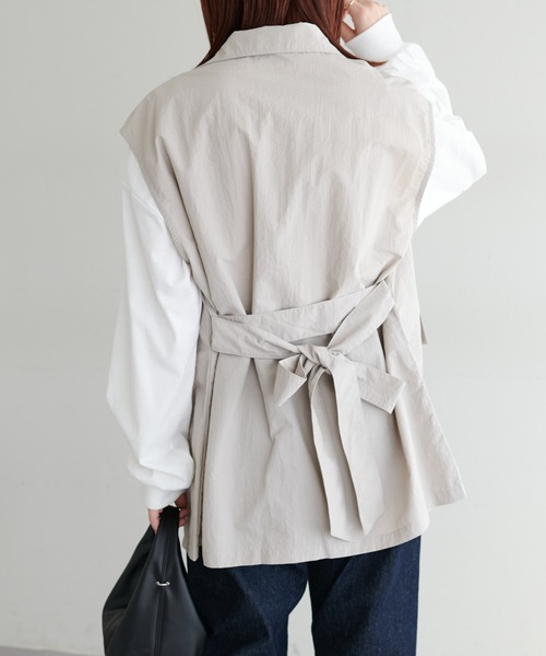 DISCOAT（ディスコート）の「【WEB限定】ナイロンフィッシャーベスト（ベスト・レディース・カーキ/アイボリー/グレイッシュベージュ・FREE）」の21枚目の写真