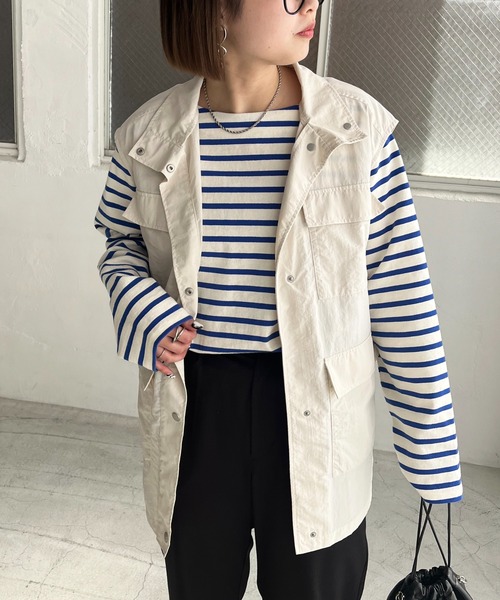 DISCOAT（ディスコート）の「【WEB限定】ナイロンフィッシャーベスト（ベスト・レディース・カーキ/アイボリー/グレイッシュベージュ・FREE）」の8枚目の写真