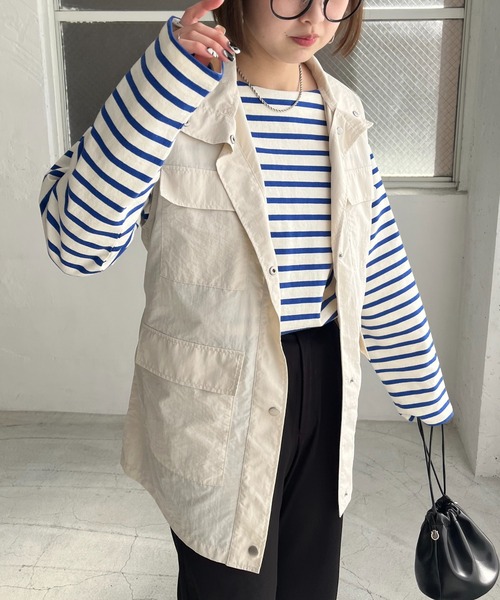 DISCOAT（ディスコート）の「【WEB限定】ナイロンフィッシャーベスト（ベスト・レディース・カーキ/アイボリー/グレイッシュベージュ・FREE）」の9枚目の写真