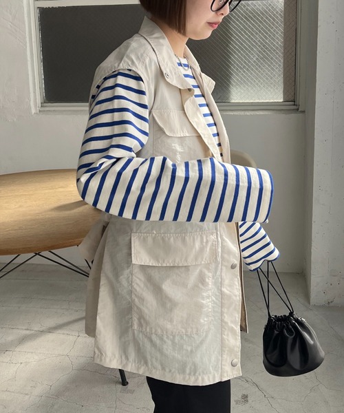 DISCOAT（ディスコート）の「【WEB限定】ナイロンフィッシャーベスト（ベスト・レディース・カーキ/アイボリー/グレイッシュベージュ・FREE）」の11枚目の写真