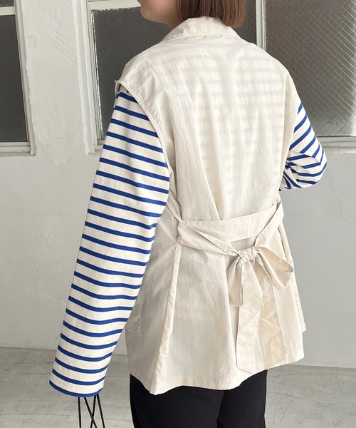 DISCOAT（ディスコート）の「【WEB限定】ナイロンフィッシャーベスト（ベスト・レディース・カーキ/アイボリー/グレイッシュベージュ・FREE）」の12枚目の写真