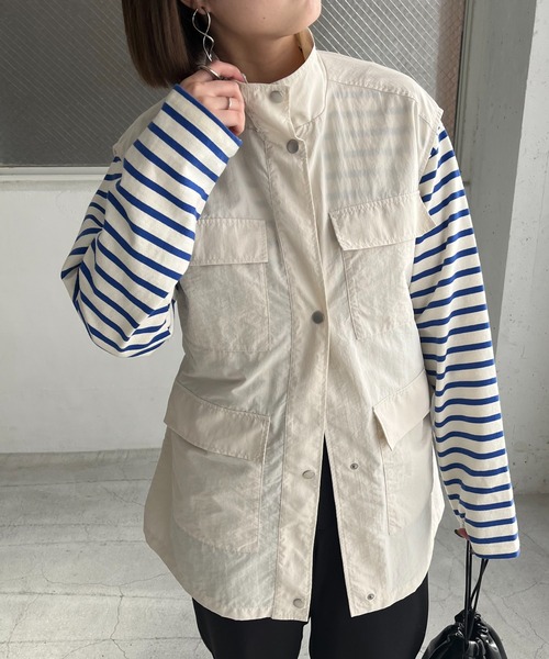 DISCOAT（ディスコート）の「【WEB限定】ナイロンフィッシャーベスト（ベスト・レディース・カーキ/アイボリー/グレイッシュベージュ・FREE）」の13枚目の写真