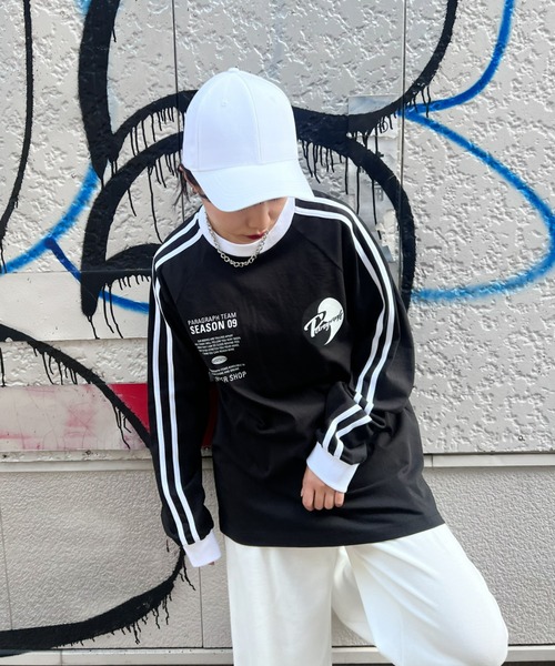 Paragraph(パラグラフ)の「Paragraph(パラグラフ)/Yin-Yang Long Sleeve T-shirt/ライン ロゴ オーバーサイズ コットン ロンT 長袖Tシャツ(Tシャツ/カットソー・レディース・ホワイト/ブラック/ブルー・FREE)」の11枚目の写真