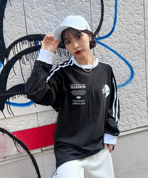 Paragraph(パラグラフ)の「Paragraph(パラグラフ)/Yin-Yang Long Sleeve T-shirt/ライン ロゴ オーバーサイズ コットン ロンT 長袖Tシャツ(Tシャツ/カットソー・レディース・ホワイト/ブラック/ブルー・FREE)」の8枚目の写真