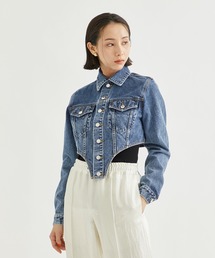 【JOHN LAWRENCE SULLIVAN/ジョンローレンスサリバン】WASHED DENIM CUTTING JACKET/ウォッシュドデニムカッティングジャケット