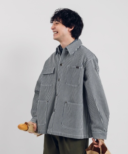 MUHET(ミュエータ)の「【セットアップ可能】ヒッコリーカバーオール(カバーオール・レディース・ネイビー・MEDIUM/X-LARGE)」の11枚目の写真