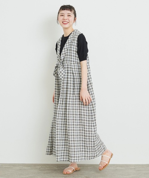 l'atelier du savon(アトリエドサボン)の「たくさんタックのセーラーワンピース(ワンピース・レディース・ブルー/ホワイト/ブラック・FREE)」の8枚目の写真
