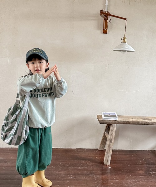 aimoha（アイモハ）の「【aimoha-KIDS-】子供服　ワンポイント刺繍入りバルーンパンツ（その他パンツ・キッズ・グリーン/ブルー・90/100/110/120/80/130）」の4枚目の写真