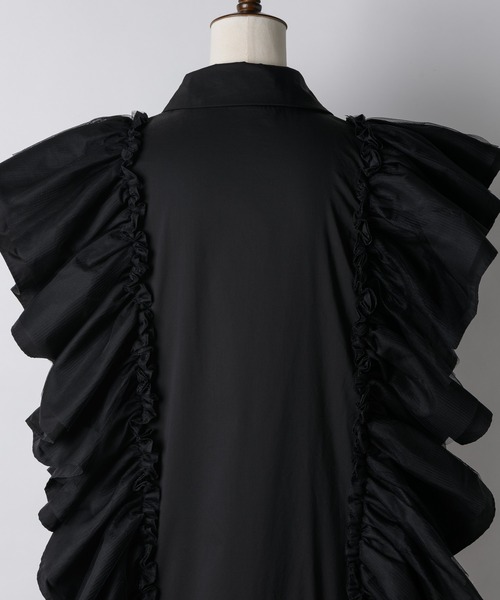 LA BELLE ETUDE(ラベルエチュード)の「裾ボリュームティアードデザインシャツワンピース(ワンピース・レディース・ブラック/ブルー・FREE)」の22枚目の写真