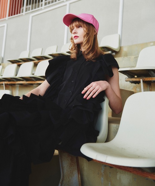 LA BELLE ETUDE(ラベルエチュード)の「裾ボリュームティアードデザインシャツワンピース(ワンピース・レディース・ブラック/ブルー・FREE)」の5枚目の写真