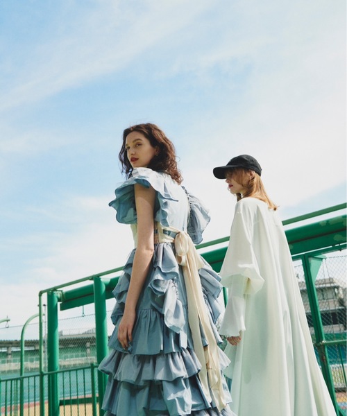 LA BELLE ETUDE(ラベルエチュード)の「裾ボリュームティアードデザインシャツワンピース(ワンピース・レディース・ブラック/ブルー・FREE)」の13枚目の写真