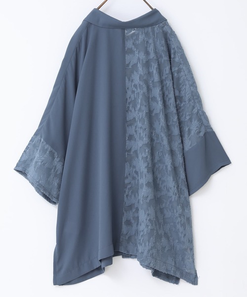 n'OrLABEL(ノアールレーベル)の「『花柄シアーカットジャカードシャツ』(シャツ/ブラウス・レディース・ブラック/オフホワイト/グレイッシュブルー・FREE)」の16枚目の写真