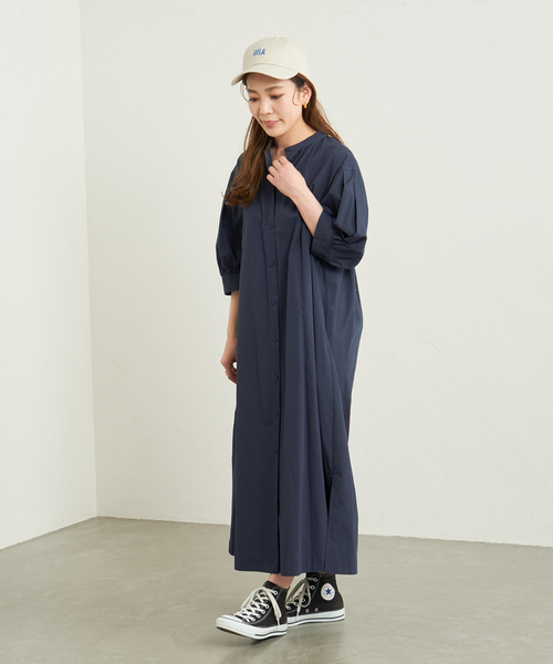 B.C STOCK（ベーセーストック）の「タックスリーブシャツワンピース（シャツワンピース・レディース・グリーン/ネイビー/ブルー系その他・FREE）」の21枚目の写真