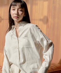 THE SHOP TK  | 【気温対策/1枚でも羽織でも活用/洗える】麻混レギュラーカラーシャツ(シャツ/ブラウス)