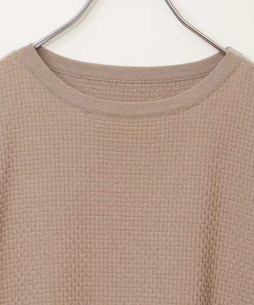 ikka（イッカ）の「【2点セット】半袖ドルマンニットアンサンブル（アンサンブル・レディース・エメラルド/ブラック/ベージュ・S/M/L）」の4枚目の写真