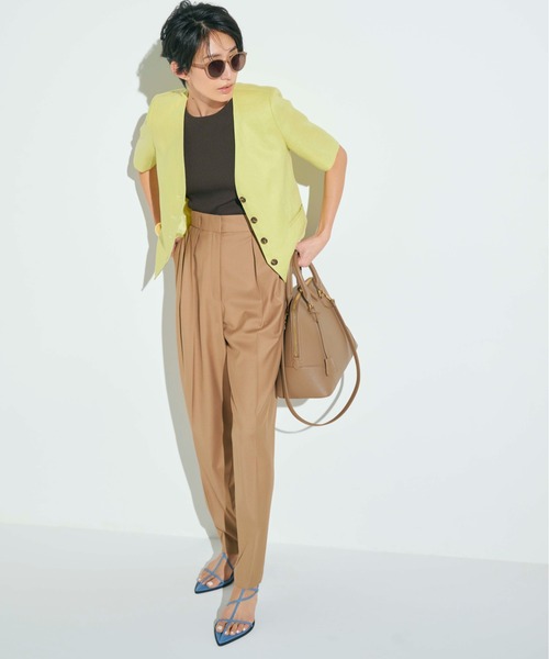 細リブアメスリニットトップス【ウォッシャブル/手洗い可能】