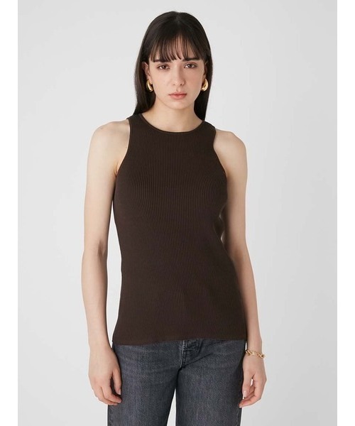 細リブアメスリニットトップス【ウォッシャブル/手洗い可能】