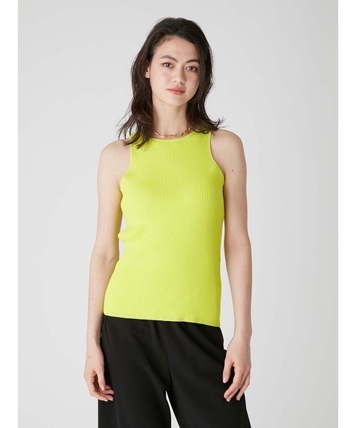 細リブアメスリニットトップス【ウォッシャブル/手洗い可能】