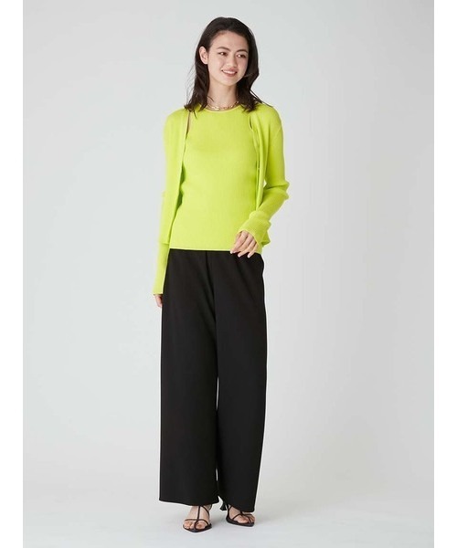 細リブアメスリニットトップス【ウォッシャブル/手洗い可能】