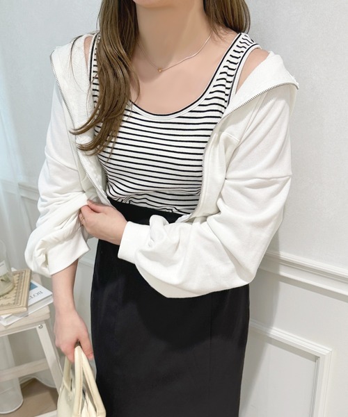 apres jour（アプレジュール）の「ボーダータンクインナー【ZOZOTOWN限定アイテム】（タンクトップ・レディース・ブラック系その他/ネイビー/ピンク系その他・フリー/X-LARGE）」の7枚目の写真