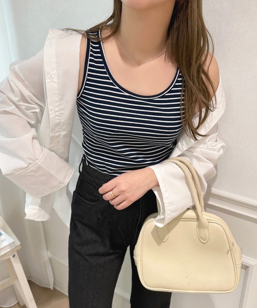 apres jour（アプレジュール）の「ボーダータンクインナー【ZOZOTOWN限定アイテム】（タンクトップ・レディース・ブラック系その他/ネイビー/ピンク系その他・フリー/X-LARGE）」の14枚目の写真