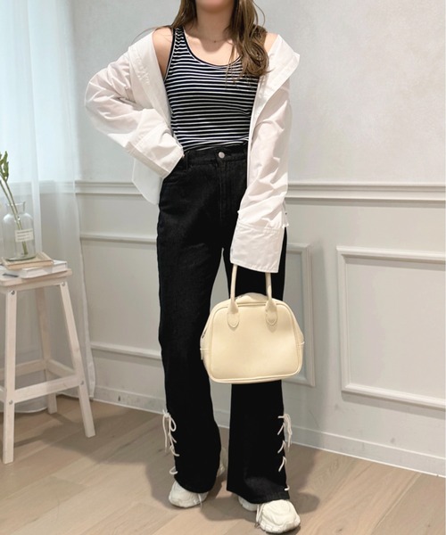 apres jour（アプレジュール）の「ボーダータンクインナー【ZOZOTOWN限定アイテム】（タンクトップ・レディース・ブラック系その他/ネイビー/ピンク系その他・フリー/X-LARGE）」の17枚目の写真