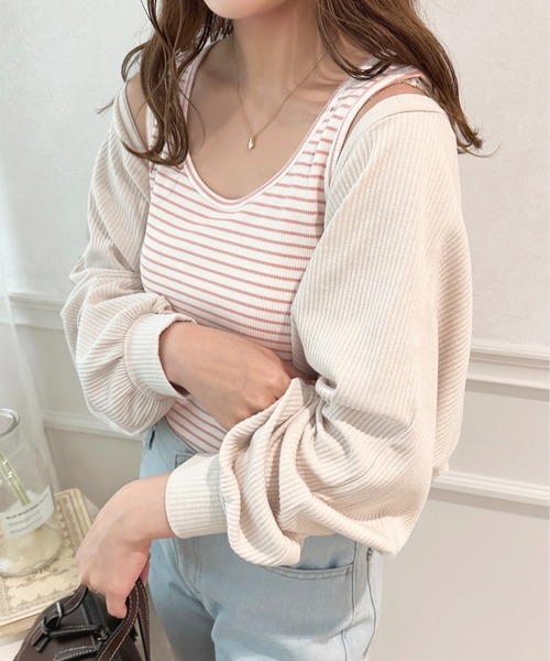 apres jour（アプレジュール）の「ボーダータンクインナー【ZOZOTOWN限定アイテム】（タンクトップ・レディース・ブラック系その他/ネイビー/ピンク系その他・フリー/X-LARGE）」の18枚目の写真