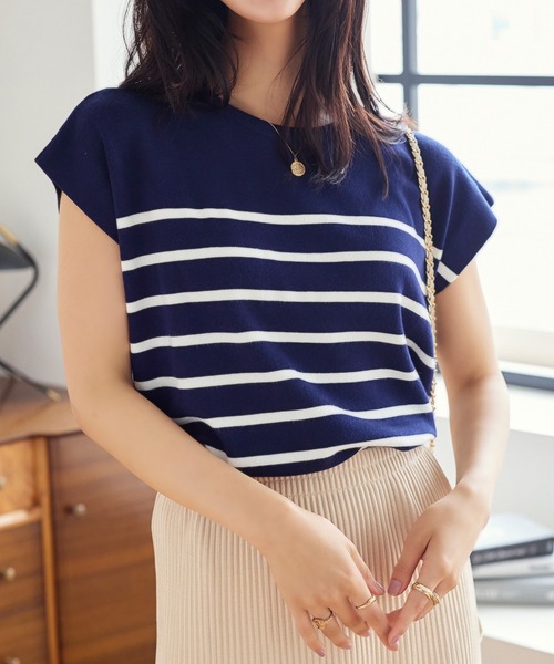 トップス Lou セール】フレンチスリーブニットトップス（ニット/セーター）｜KOBE