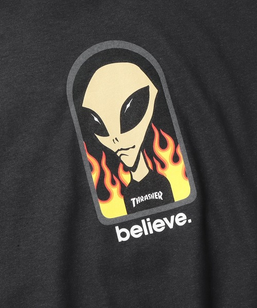 【THRASHER】 THRASHER X AWS - BELIEVE T-SHIRT [BLACK] Thrasher AWS Believe T-Shirt Alien Workshop Black