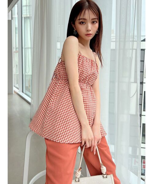 RESEXXY（リゼクシー）の「ペプラムキャミチュニック【セットアップ着用可能】（キャミソール・レディース・ブラック/アイボリー/オレンジ・FREE）」の11枚目の写真