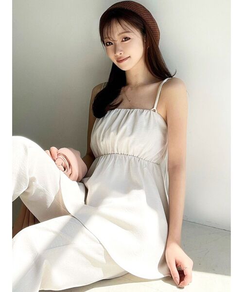 RESEXXY（リゼクシー）の「ペプラムキャミチュニック【セットアップ着用可能】（キャミソール・レディース・ブラック/アイボリー/オレンジ・FREE）」の12枚目の写真