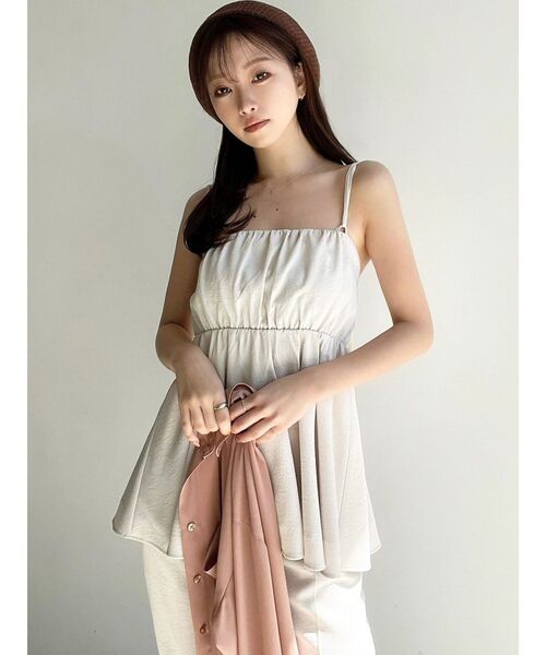 RESEXXY（リゼクシー）の「ペプラムキャミチュニック【セットアップ着用可能】（キャミソール・レディース・ブラック/アイボリー/オレンジ・FREE）」の20枚目の写真
