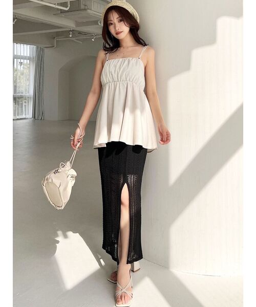 RESEXXY（リゼクシー）の「ペプラムキャミチュニック【セットアップ着用可能】（キャミソール・レディース・ブラック/アイボリー/オレンジ・FREE）」の17枚目の写真