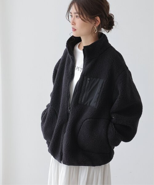 frames RAY CASSIN（フレームスレイカズン）の「配色オーバーブルゾン（ブルゾン・レディース・キナリ/ブラック/グレイッシュベージュ・FREE）」の3枚目の写真