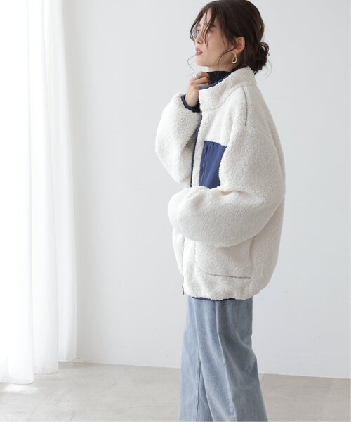 frames RAY CASSIN（フレームスレイカズン）の「配色オーバーブルゾン（ブルゾン・レディース・キナリ/ブラック/グレイッシュベージュ・FREE）」の10枚目の写真