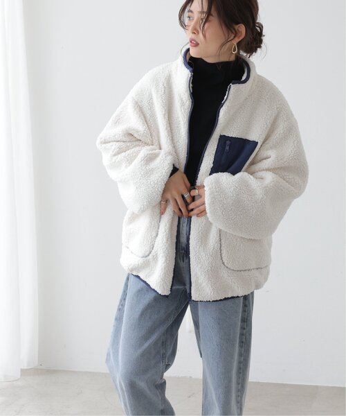 frames RAY CASSIN（フレームスレイカズン）の「配色オーバーブルゾン（ブルゾン・レディース・キナリ/ブラック/グレイッシュベージュ・FREE）」の12枚目の写真