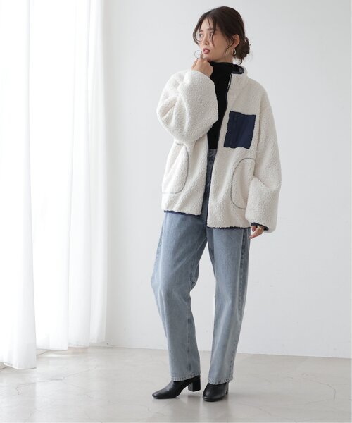 frames RAY CASSIN（フレームスレイカズン）の「配色オーバーブルゾン（ブルゾン・レディース・キナリ/ブラック/グレイッシュベージュ・FREE）」の13枚目の写真