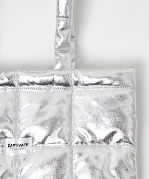 WEGO（ウィゴー）の「WEGO/パデッドトート（トートバッグ・レディース・その他1/ブラック/ホワイト/シルバー・FREE）」の10枚目の写真