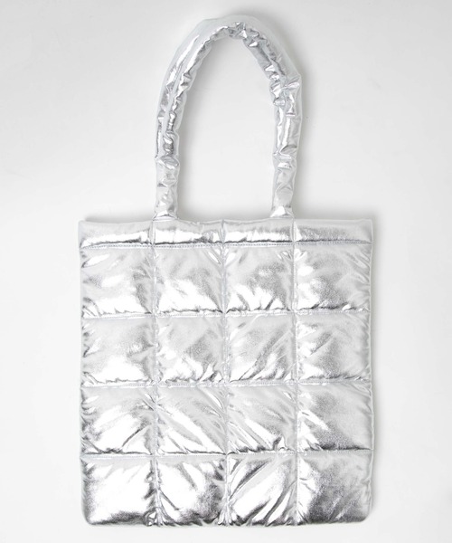 WEGO（ウィゴー）の「WEGO/パデッドトート（トートバッグ・レディース・その他1/ブラック/ホワイト/シルバー・FREE）」の11枚目の写真