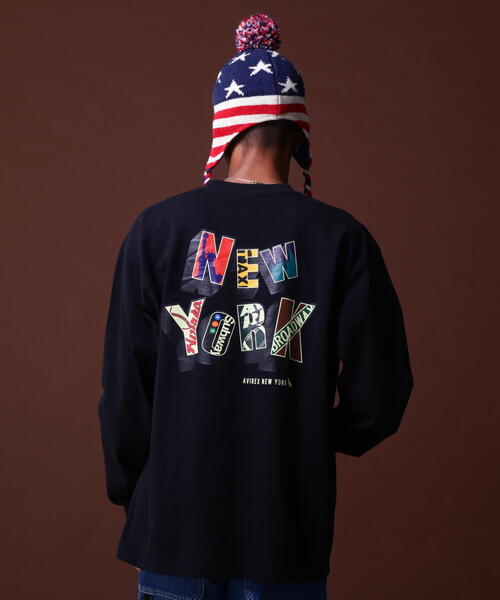 AVIREX（アヴィレックス）の「L/S T-SHIRT NEWYORK SIMBOL / 長袖 Tシャツ ニューヨーク シンボル / AVIREX / アヴィレックス（Tシャツ/カットソー・メンズ・ブラック/オレンジ/ホワイト・MEDIUM/LARGE/X-LARGE/XX-LARGE）」の8枚目の写真