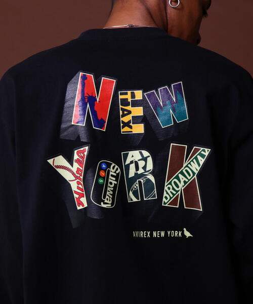 AVIREX（アヴィレックス）の「L/S T-SHIRT NEWYORK SIMBOL / 長袖 Tシャツ ニューヨーク シンボル / AVIREX / アヴィレックス（Tシャツ/カットソー・メンズ・ブラック/オレンジ/ホワイト・MEDIUM/LARGE/X-LARGE/XX-LARGE）」の12枚目の写真